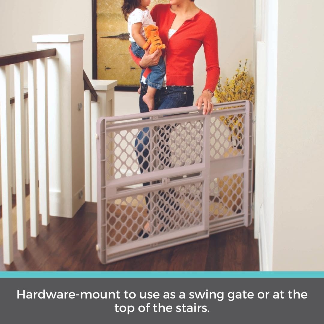 Toddleroo by North States - Supergate Ergo Baby Gate: Plastic Baby Gate for Stairs & Doorways - Adjustable Indoor Safety Gate - Made in USA - 26 to 42 Inches Wide - 26 Inches Tall - Sand